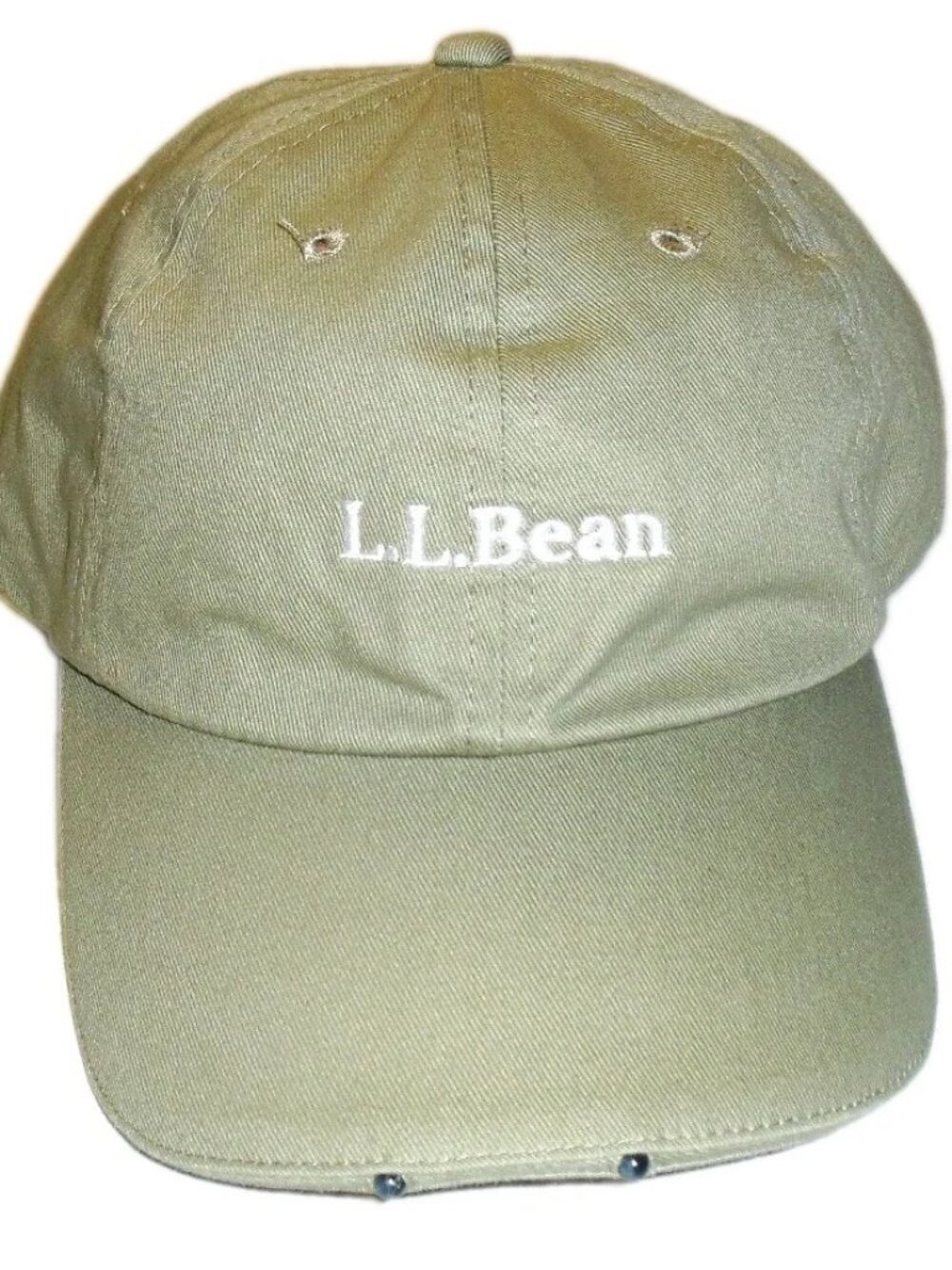 LL Bean Pathfinder Lights on Bill Mens Vintage Leather Strap Strapback hat cap